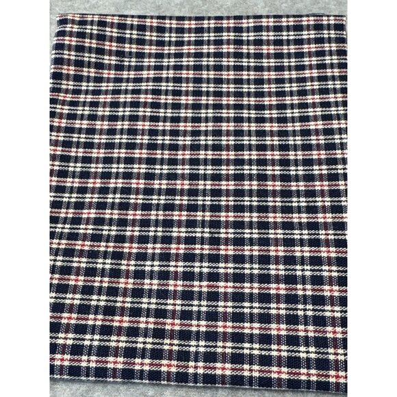 Plaid Cotton Fabric Fat Quarter 18" x 22" Navy Blue & Red Craft Quilting Materia - Picture 1 of 4